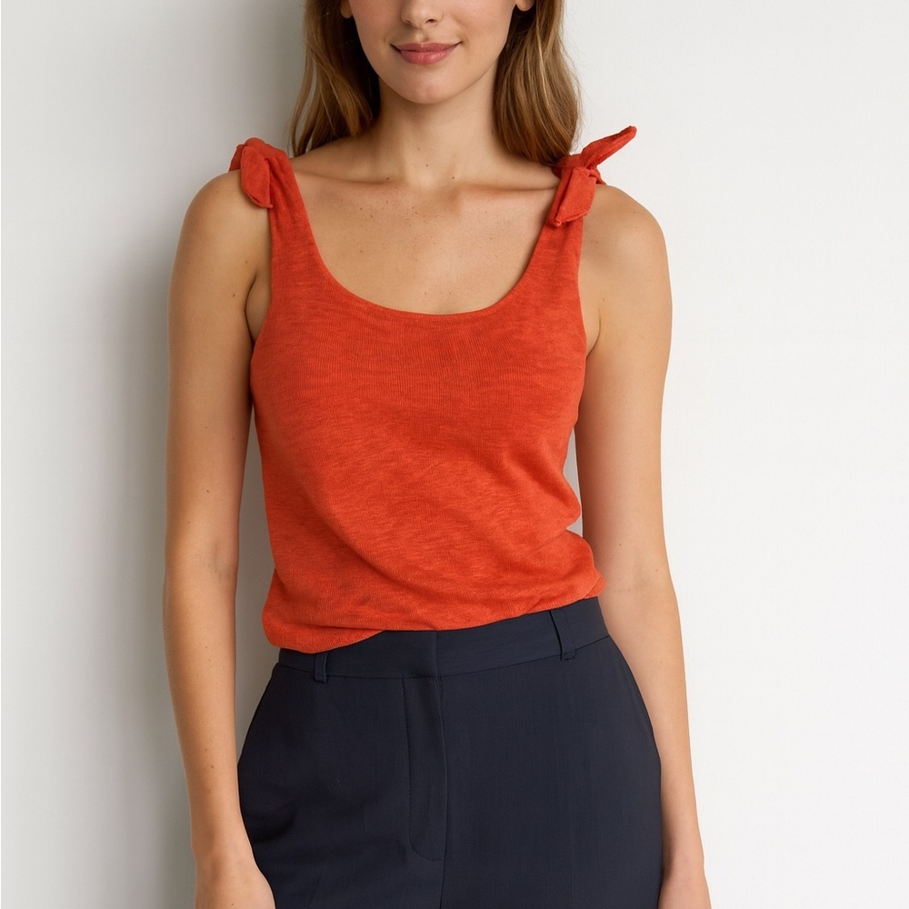 Brand new with tags! Free People Vibrant Orange Tie-Shoulder Tank